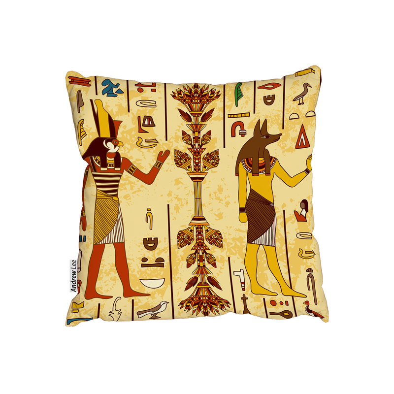 Egyptian and Ancient Egyptian Hieroglyphs Cushion Cover, 45cm x 45cm