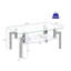 Table basse rectangulaire en verre avec surface transparente et rangement double couche pour les salons modernes