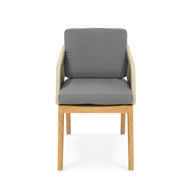 Amadora Dining Arm Chair- Natural, Charcoal