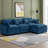 105" Modular L-Shaped Sectional Sofa Upholstered Soft Chenille Fabric 3-Seater Couch with Ottoman and Pocket Spring Cushions for Living Room-1548352353