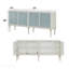 Armoire console blanche et argentée