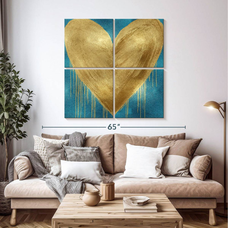 Hardie Big Hearted Gold sur turquoise