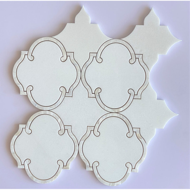 Water Jet 15" x 15" Marble Mosaic Tile