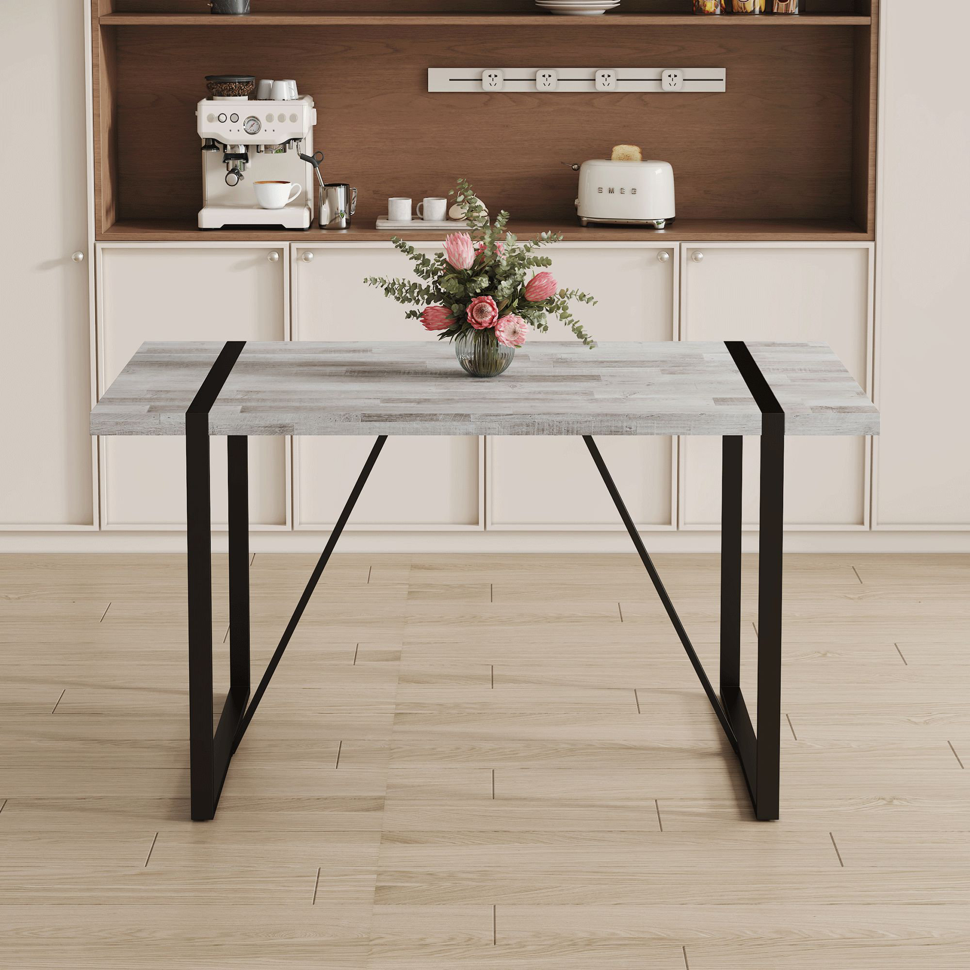 17 Stories A minimalist retro rectangular dining table with a specially ...