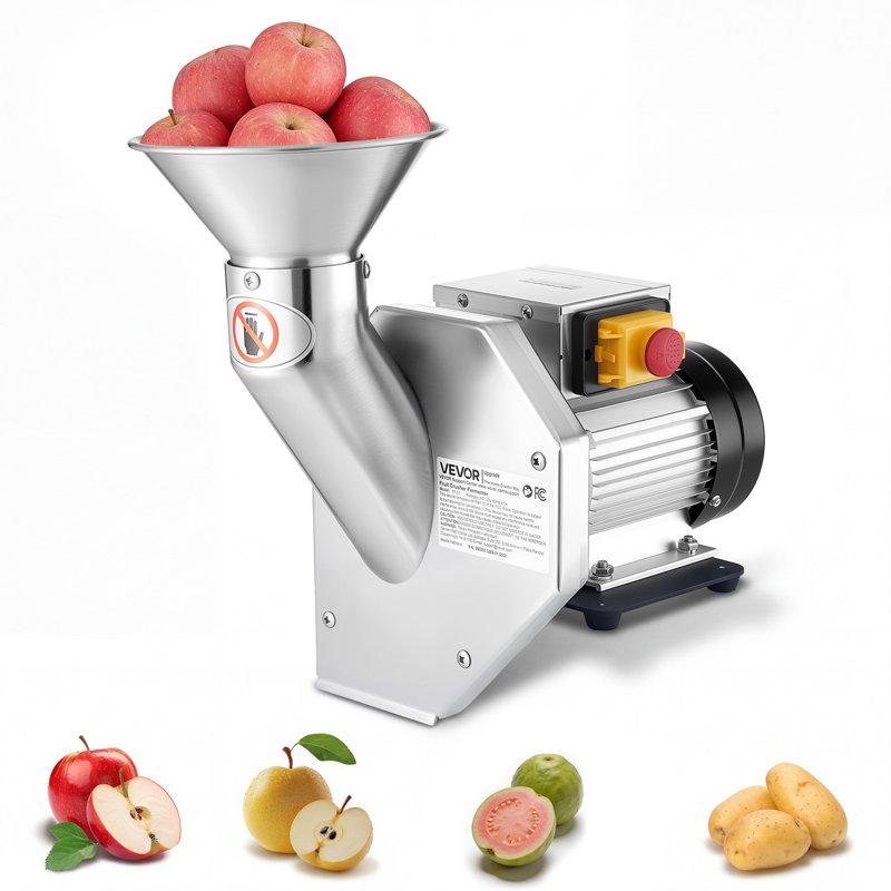 550W Electric Fruit Apple Crusher, SUS304 Desktop Crushing Machine, Grinds Whole Apples Up to 2.76" Dia, 60 KG/H Capacity, Cider Press for Apples, Pears, Pineapple, Guava, Carrot, Potato