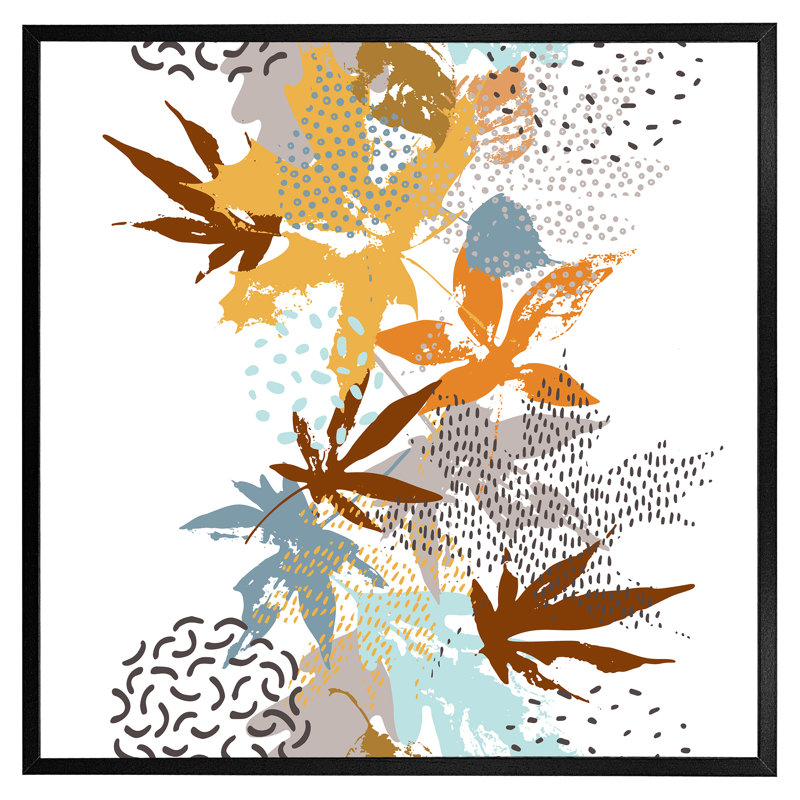 Nicut Japanese Maple Leaves - Single Picture Frame Print, 51cm H x 51cm W x 4cm D, Black Framed