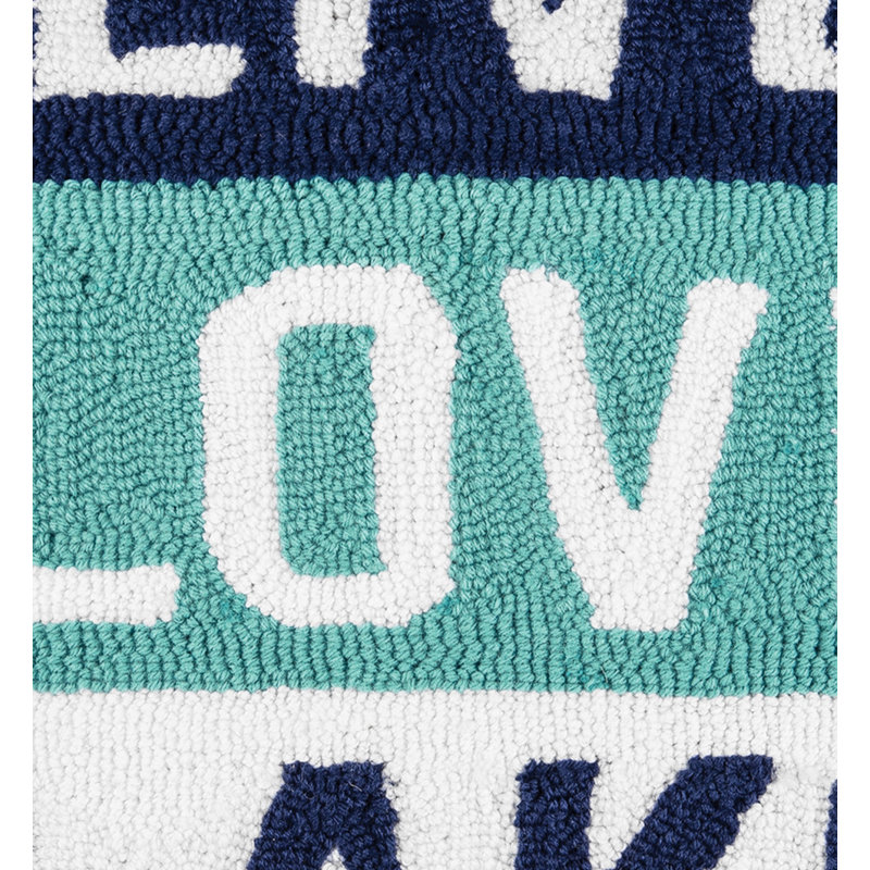 Live Love Lake Hooked Throw Pillow