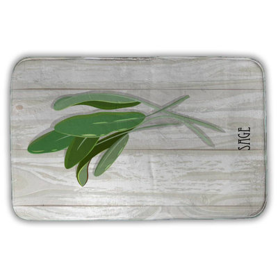 Sage on wood Bath Mat with Non-Slip Backing - Quick Dry Memory Foam Bathroom Rug - Absorbent - Modern Plush Spa-Style - Machine Washable