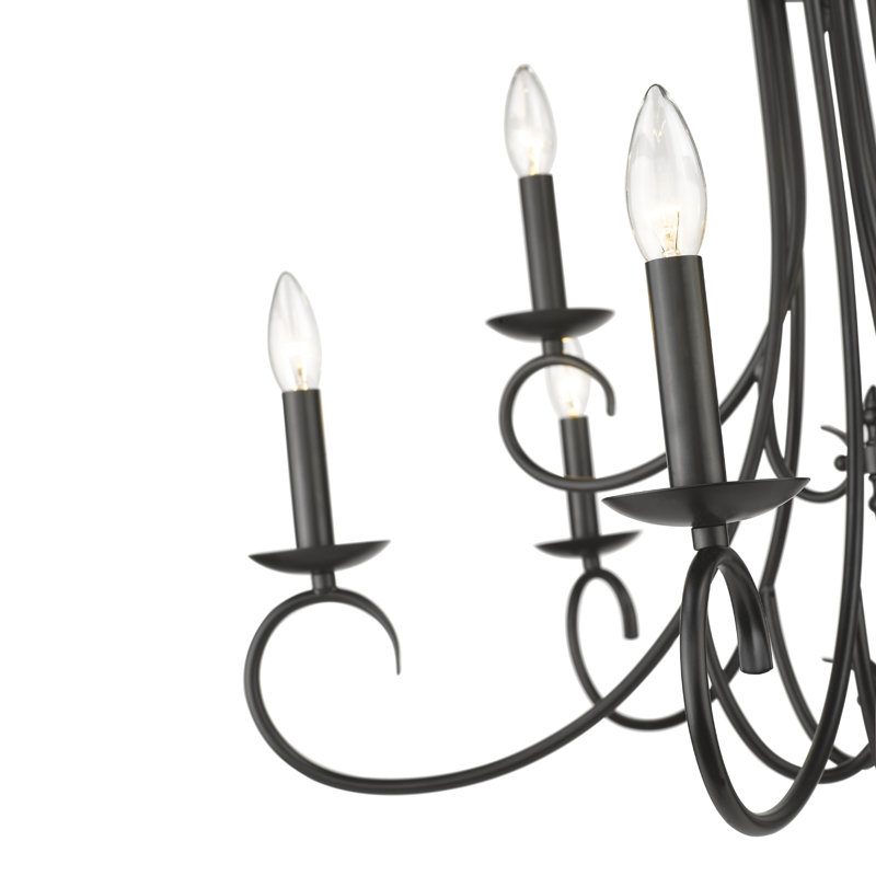 Karcher 9 - Light Dimmable Tiered Chandelier, Matte Black
