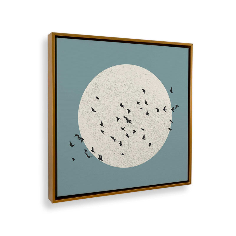 «Lunar Journey», reproduction sur toile, Cadre flottant or poli, H 14 po x l 14 po