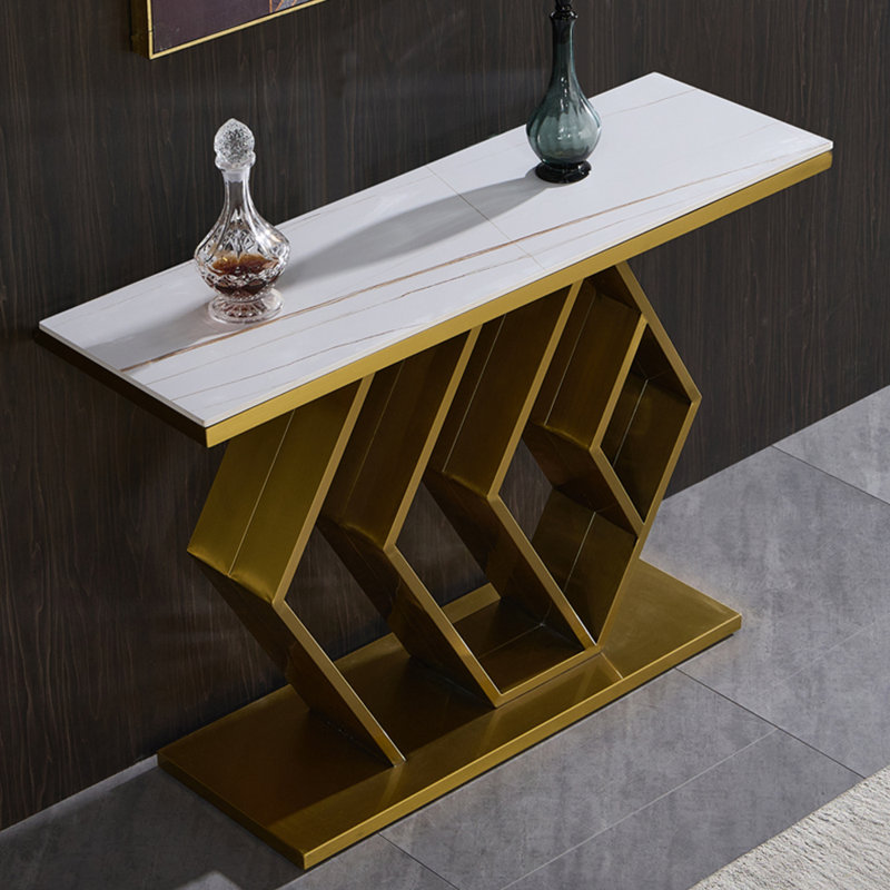 Console luxueuse de style italien, H 32,3 po x l 47,2 po x P 15,7 po, Blanc