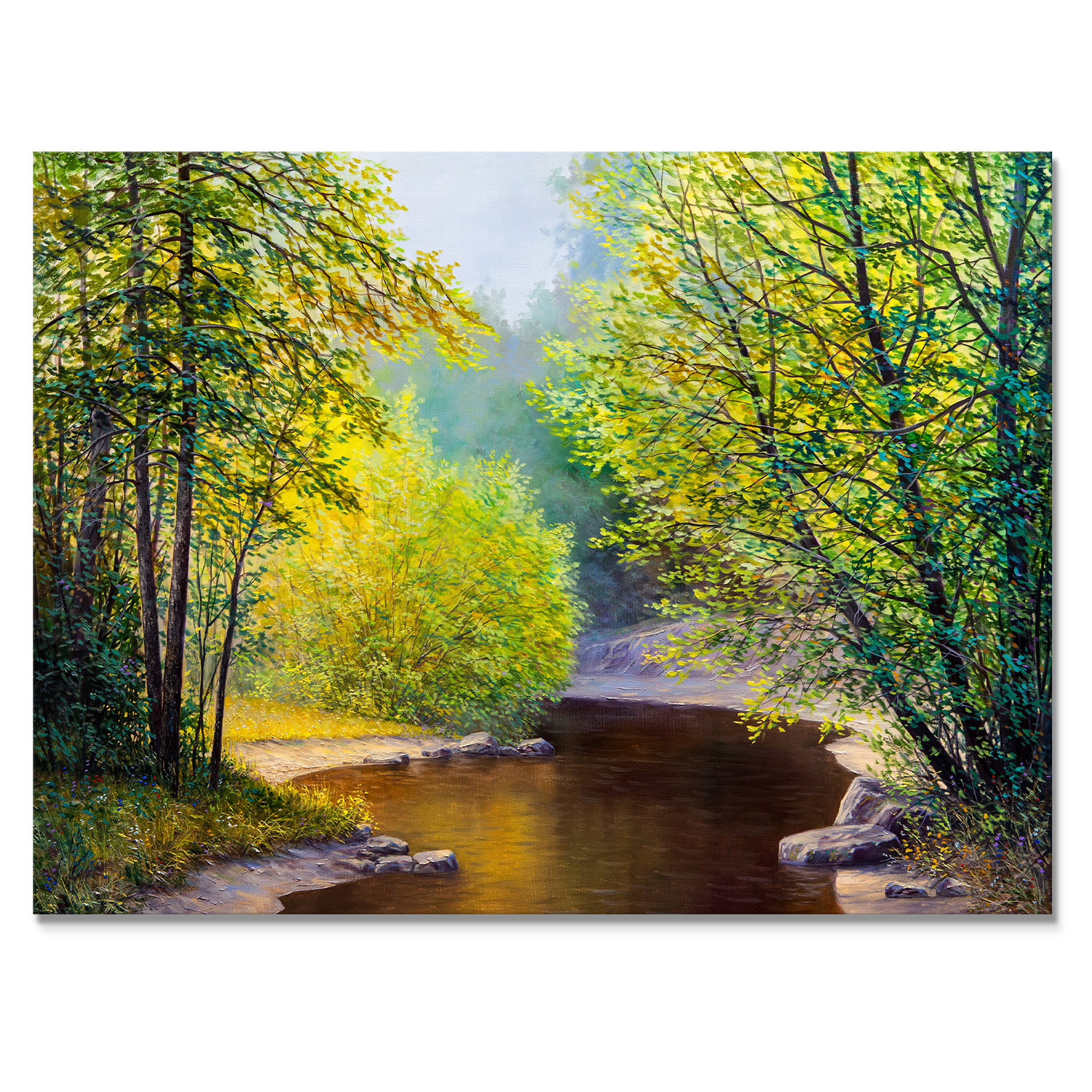 Millwood Pines River In Spring Landscape III - Traditional Canvas ...