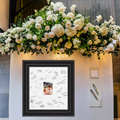 Cadre Colonial Signature Mat, alternative au livre d'or de mariage, cadre autographe pour tableau de signature, célébrations de mariage, soutien, encouragement ou retraite