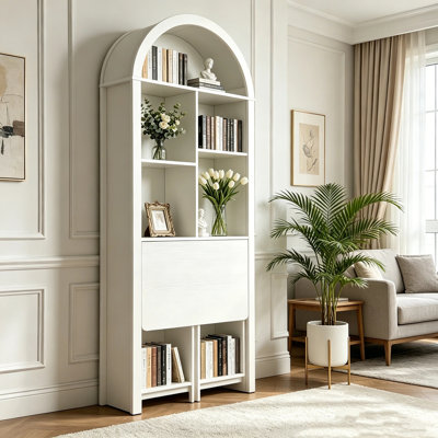 Convertible Hideaway Desk to Bookshelf, Foldable Desk with Storage