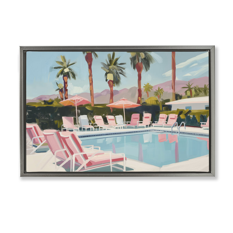  Toile flottante encadrée Palm Springs par Arlington Prints, Cadre flottant gris lustré, H 21 po x l 31 po