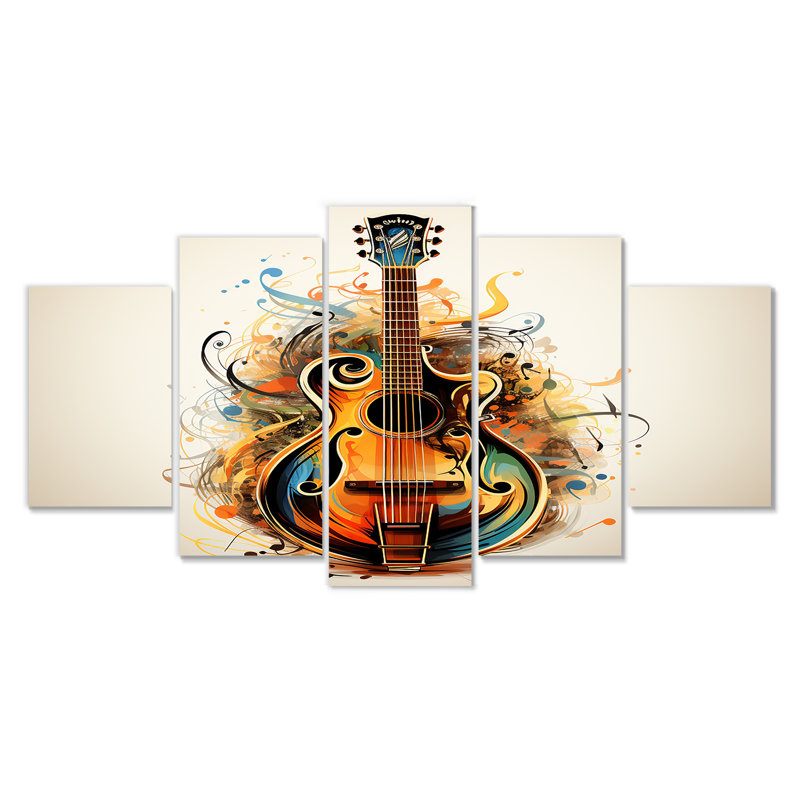 «Otelia - Music», art mural sur toile, 5 pièces