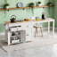Îlot de cuisine de 74,5 pouces avec table de salle à manger extensible, rangement spacieux et roues verrouillables pour une utilisation flexible.-1107768851