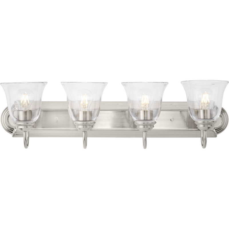Éclairage pour meuble-lavabo transitionnel 4 lumières, Argent