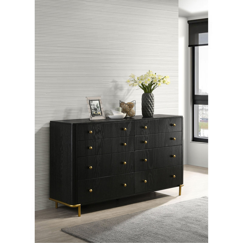 Black 8-drawer Dresser