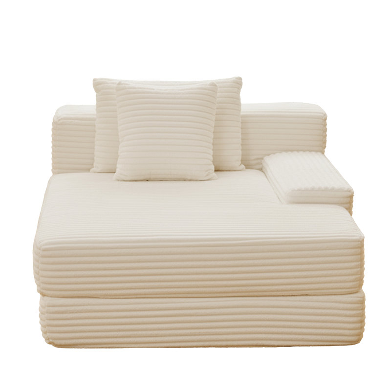 Très grande chaise longue d'intérieur Eliam, Beige
