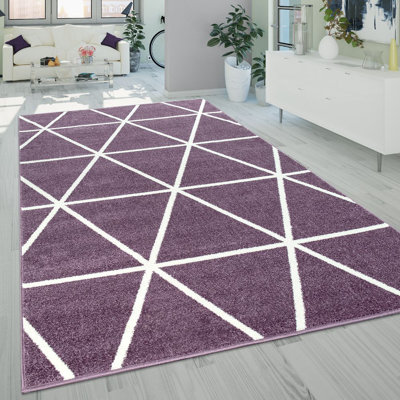 Tapis mauve à motif géométrique Dudley