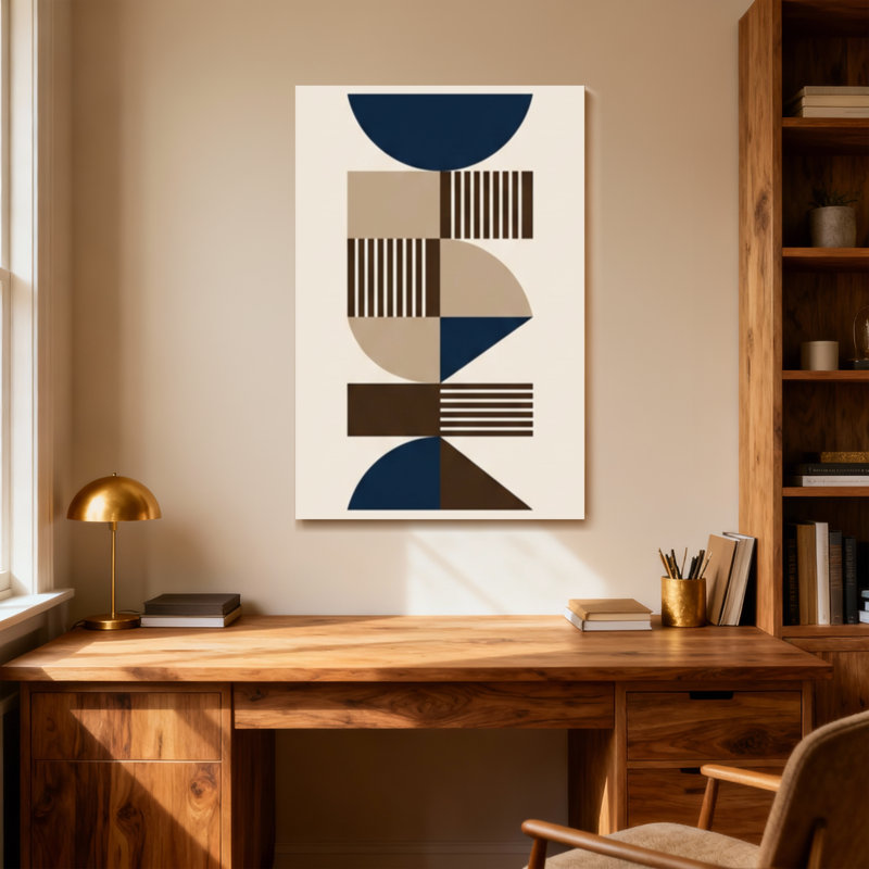 Abstrait, formes géométriques abstraites, blocs de couleur, impression d'art, H 18 po x l 12 po