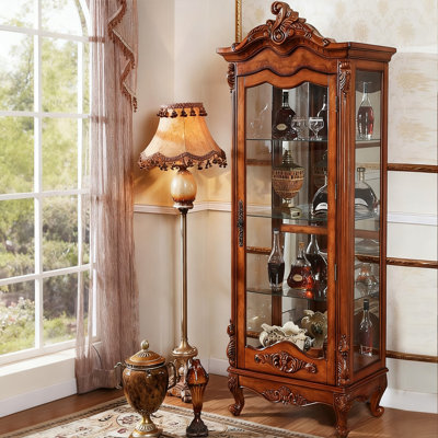 Vitrines en bois massif marron et verre
