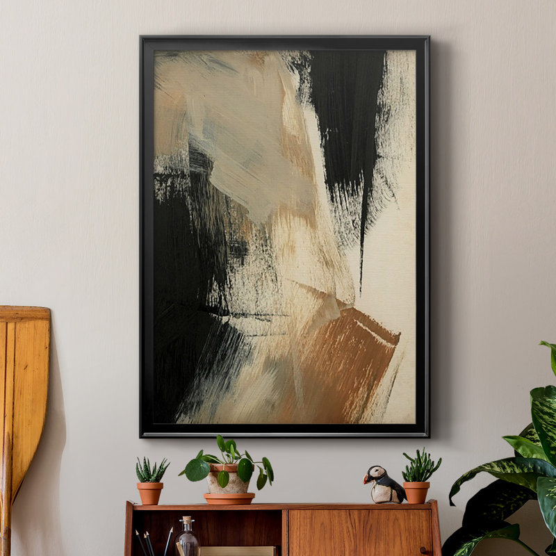 Baked Paintstrokes V - impression d'un seul cadre photo, H 42,5 po x l 30,5 po x P 1 po, Noir