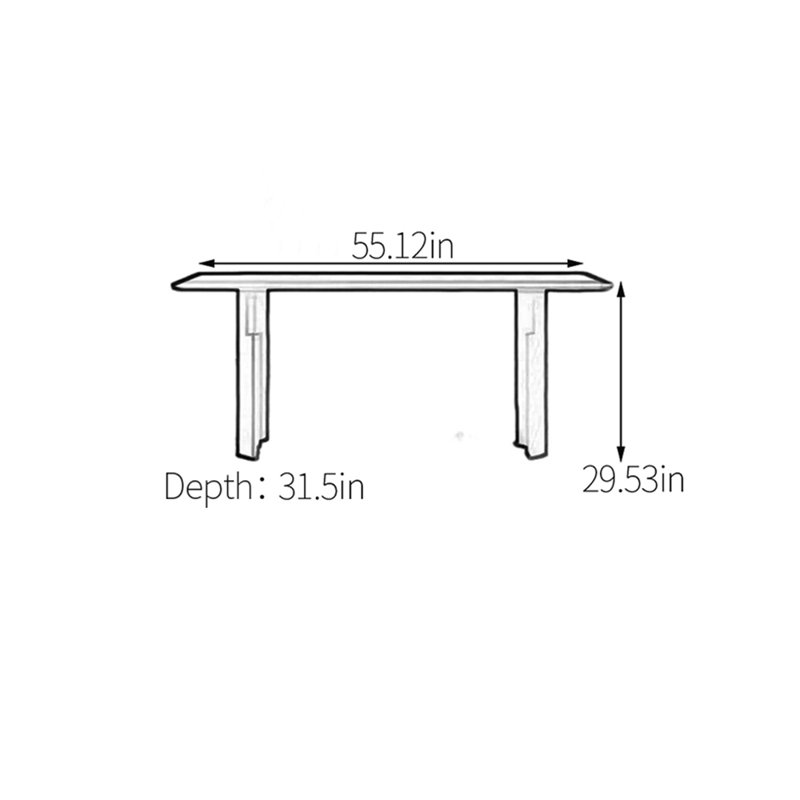 Sintered oak wood dining table, 29.53"H x 55.12"L x 31.5"W