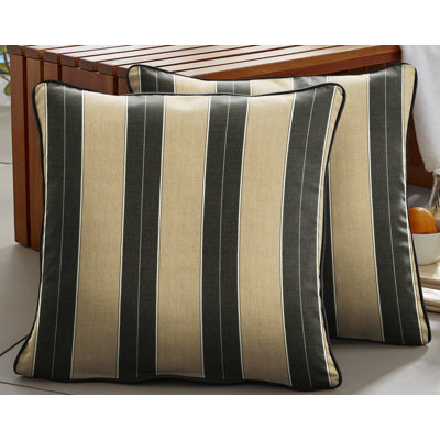 Striped Outdoor Reversible Throw Pillow