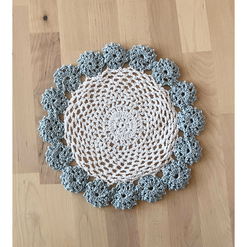 Accessoire de table en coton Farlee, Bleu clair