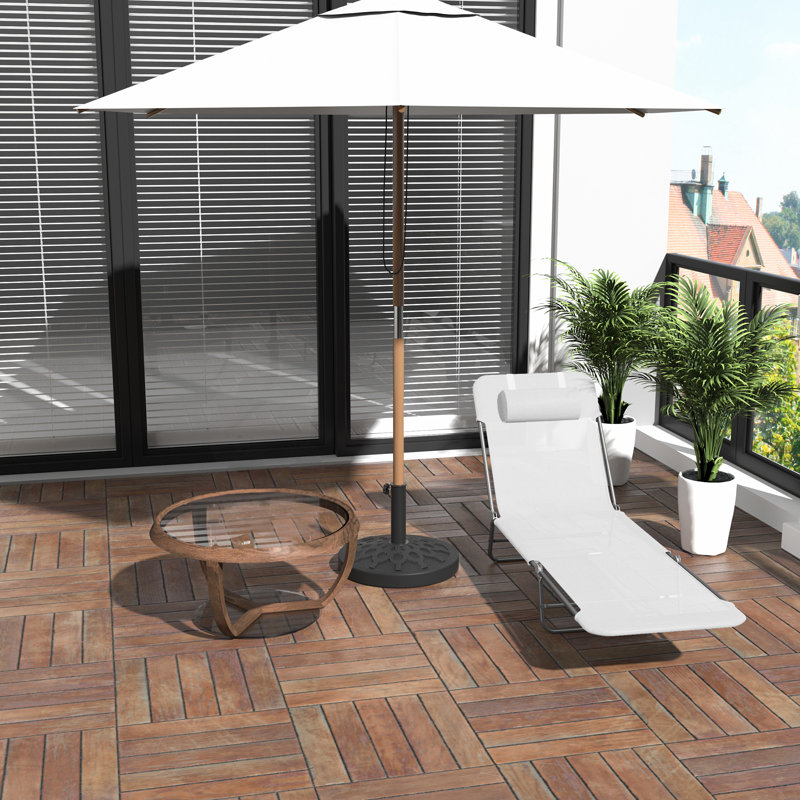 Chaise longue pliante Outsunny, Cream White