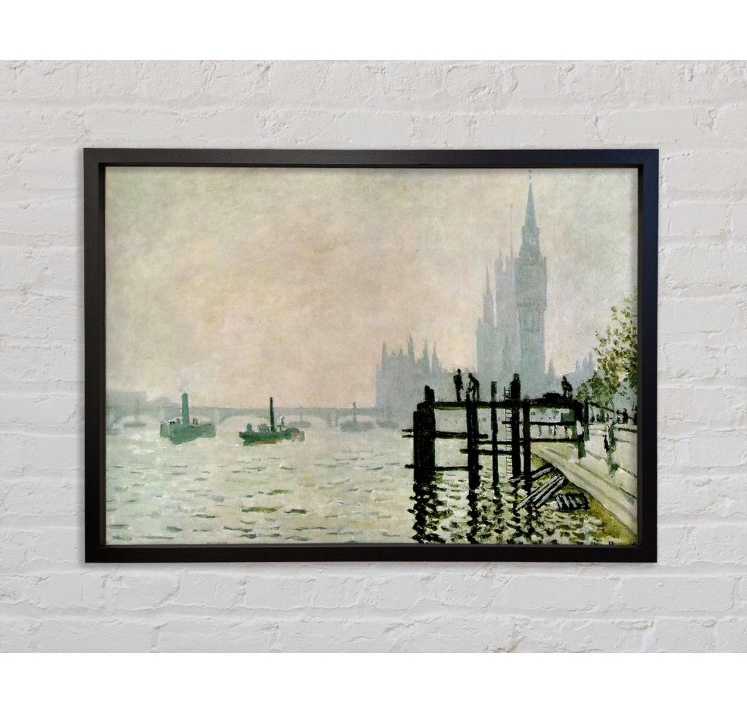 Die Themse und die Houses Of Parliament von Claude Monet - Einzelbildrahmen Kunstdrucke auf Leinwand