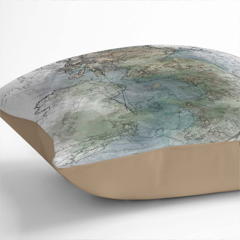 Abstract Square Cushion, 55cm H x 55cm W x 20cm D, Stone