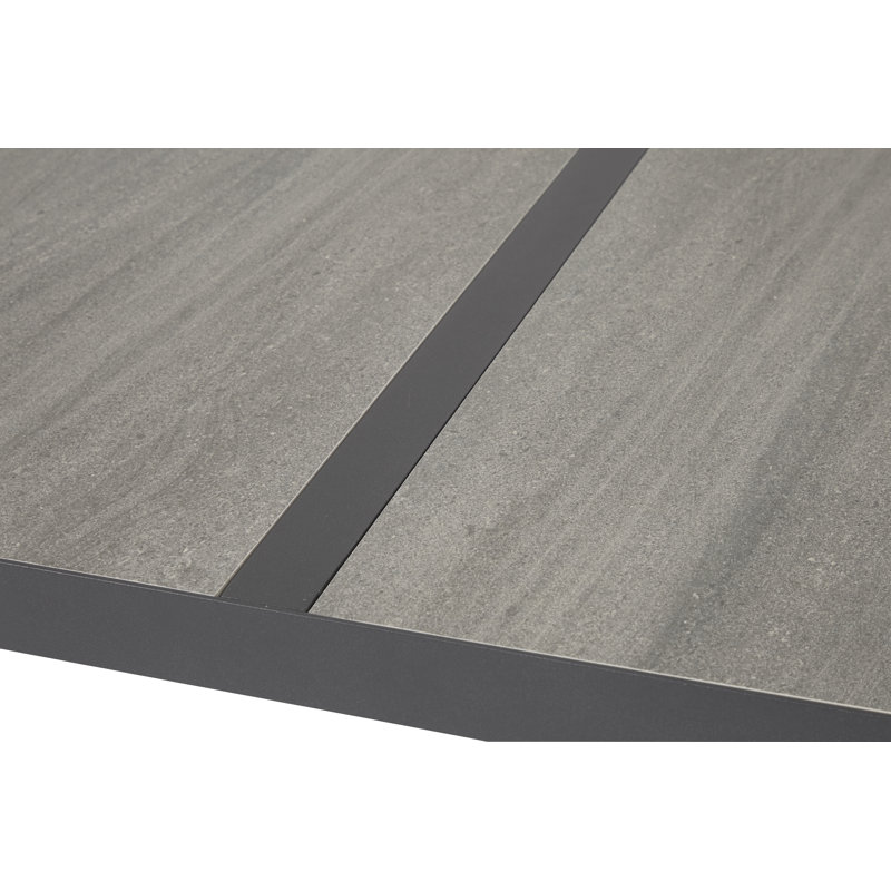 Kapila Rectangular Metal Outdoor Dining Table , 195cm cm W 90cm cm D, Grey