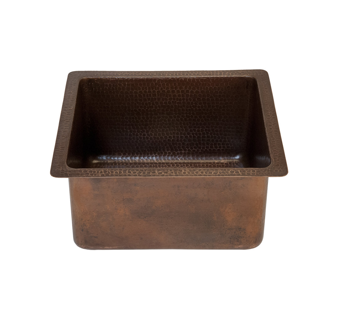 16" Gourmet Rectangular Hammered Copper Bar/Prep Sink Premier Copper Products