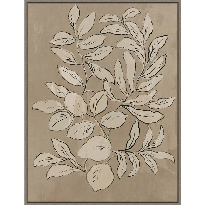 «Leaves Sketches II» par Asia Jensen, reproduction sur toile flottante