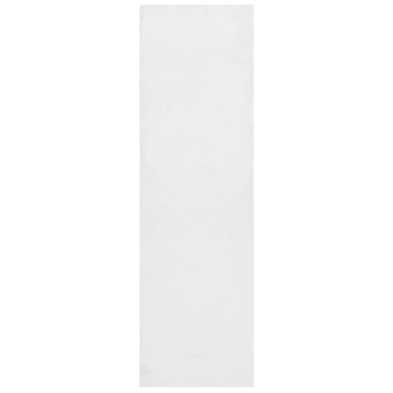 Tapis ivoire en polyester tissé à la machine Ayane, Tapis de couloir 2 pi 3 po x 10 pi
