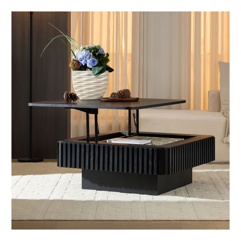 Table basse carrée 35,43 pouces Modern Handcraft, Noir