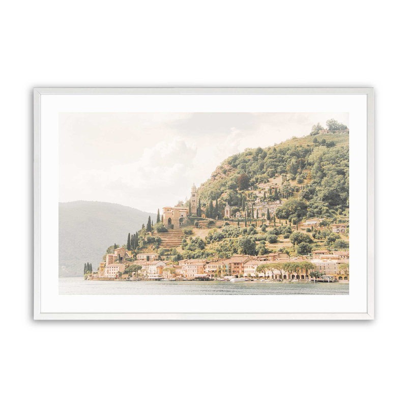 Imprimé Hillside Tranquil Retreat, Cadre opaque blanc, H 17 po x l 21 po x P 1,25 po