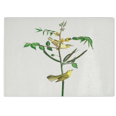 Tempered Glass Children's Warbler Birds Chopping Board