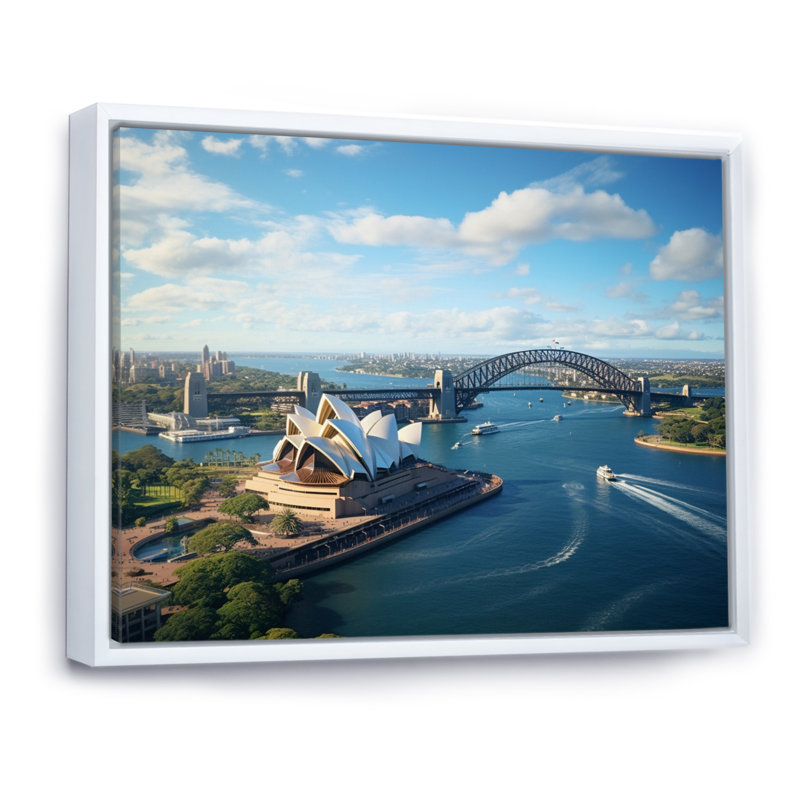Australie, Australie, Sydney I, impression sur toile encadrée, H 30 po x l 40 po x P 1,5 po, Cadre flottant blanc
