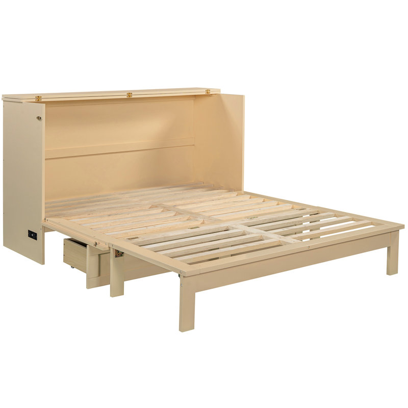Gold Queen Size Bed With Versatile Drawer Storage - Maximize Functionality Bed, Color Space Efficient Functional And Contemporary Style