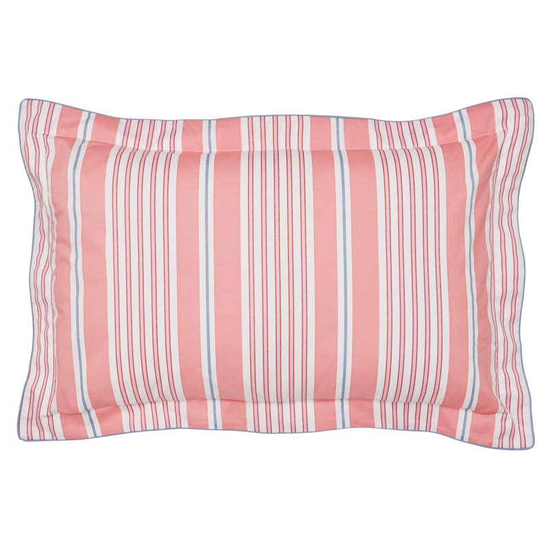 Siesta Stripe Cotton Percale Duvet Cover Set, King Duvet Cover + 2 Pillowcases