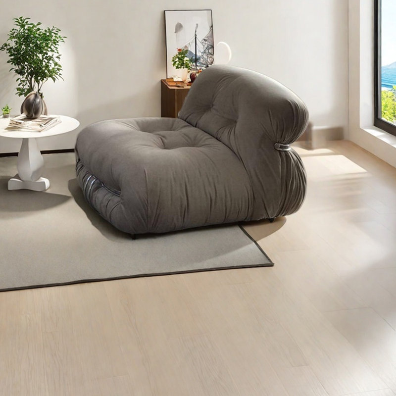 Fauteuil de loisir léger en flanelle capitonnée, Gris