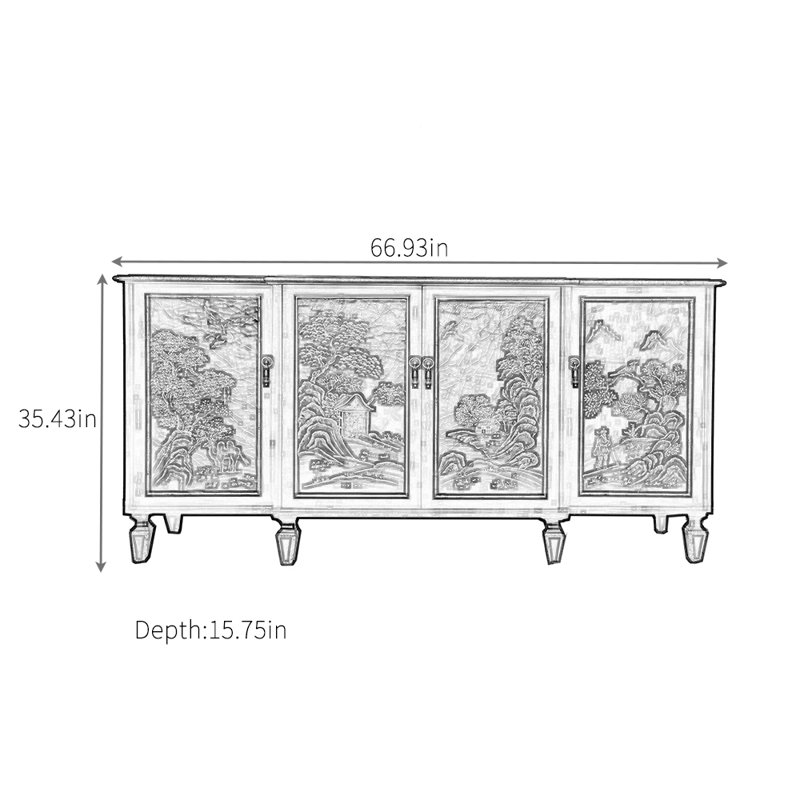 Retro Large-Capacity Sideboard