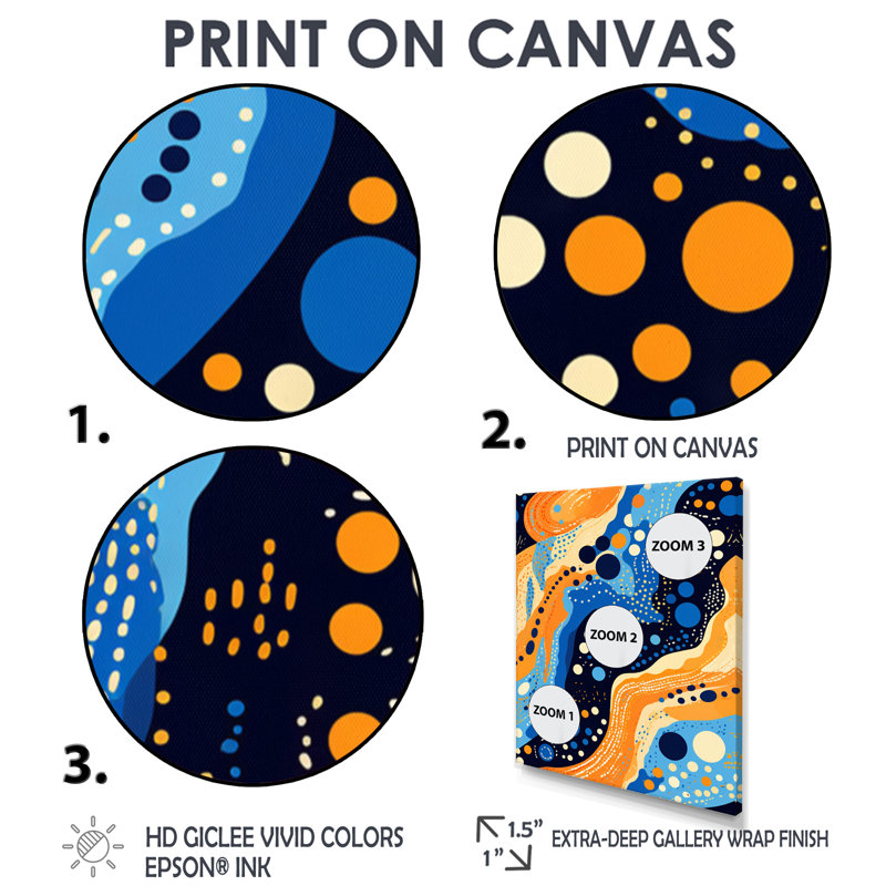 Origine ethnique des vagues de l'océan - Art abstrait mural, Toile tendue, H 44 po x l 34 po