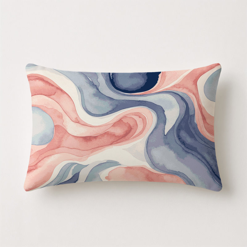 Blush Cascade Indoor And Outdoor Throw Pillow, Rectangle 14"H x 20"W