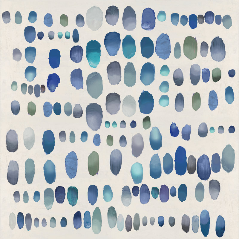 «Playful Blue and Green II» par Angela Perry, H 12 po x l 12 po