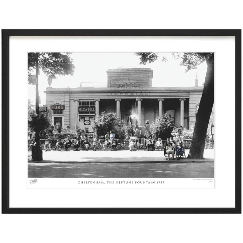 Cheltenham, The Neptune Fountain 1937 by Francis Frith - Single Picture Frame Print, 40cm H x 50cm W x 2.3cm D